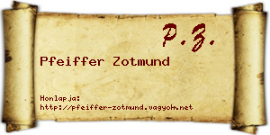 Pfeiffer Zotmund névjegykártya